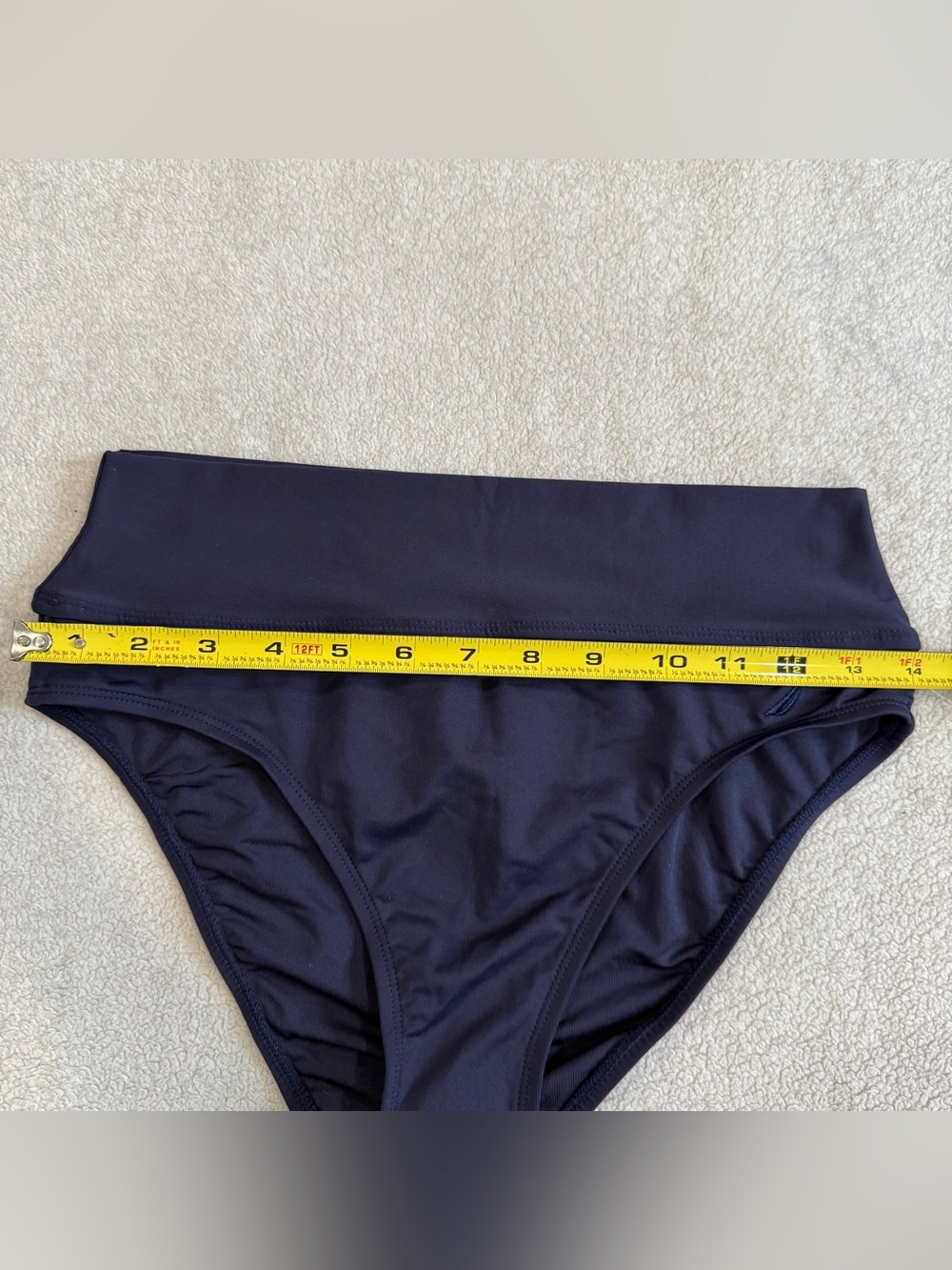 NWT Nautica Womens High Rise Bikini Bottom Swim Suit Size Medium Navy Blue - Picture 8 of 9